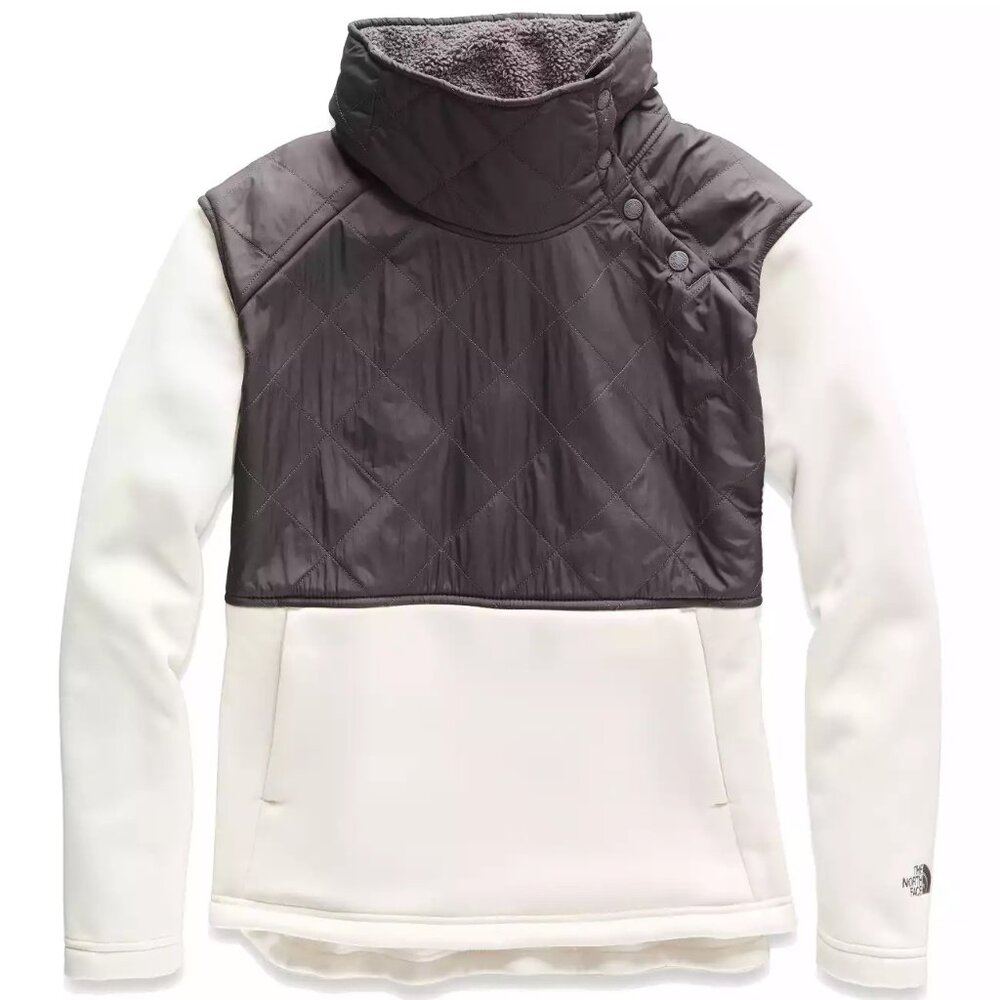 The North Face Pullover Fleece Rosie Sherpa Po Jacket Grey White Size X Large